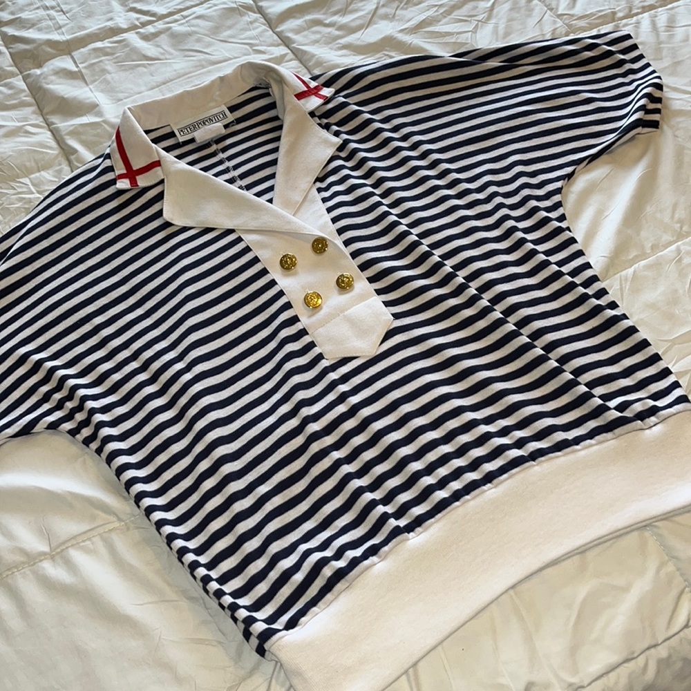 Top short sleeve red/white/blue Med
